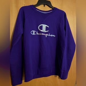 CHAMPION purple iridescent sweatshirt pullover